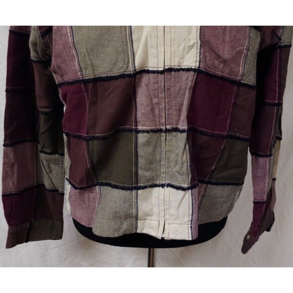 Carolina Colours Womens Large Purple Full Zip Long Sleeve Patchwork Top Jacket - Picture 3 of 12